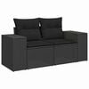 vidaXL Garden Sofa Set Height-Adjustable 12 pcs Black poly rattan