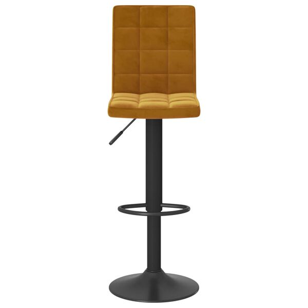 vidaXL Bar Stool Set of 2 Brown Velvet, Steel Height-Adjustable Swivel