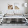 vidaXL Bed Frame White Powder-Coated Steel 76 x 80 in Bed Frame