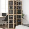 vidaXL Room Divider 3 Panels Brown and Black Solid Wood Paulownia
