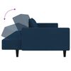 vidaXL Sofa Bed Blue Velvet, Foam, Wood, Plastic Standard