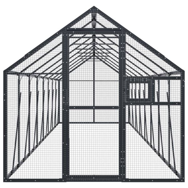 vidaXL Aviary Anthracite Aluminum, galvanized welded wire mesh Large