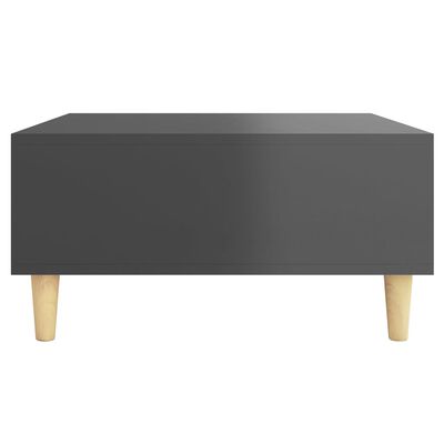 vidaXL Coffee Table High Gloss Gray 23.6"x23.6"x11.8" Engineered Wood