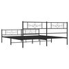 vidaXL Bed Frame Black Powder-Coated Steel King Bed Frame Rectangular