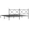 vidaXL Bed Frame Black Powder-Coated Steel Double Bed Frame