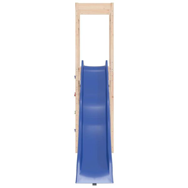 vidaXL Outdoor Playset Brown, Blue Solid pinewood, Polypropylene Large