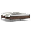 vidaXL Bed Frame Brown Oak Engineered Wood, Steel 79.9 x 79.9 in Durable