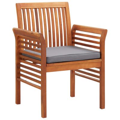 vidaXL Patio Dining Chairs with Cushions 3 pcs Solid Acacia Wood