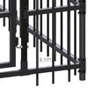 vidaXL Dog Kennel Black Powder-coated Steel Durable Dog Kennel