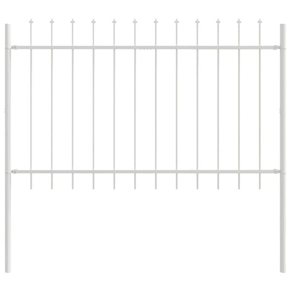 vidaXL Garden Fence 5 pcs White 27.89 x 3.94 ft Powder-coated Steel