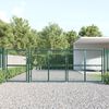 vidaXL Mesh Garden Gate Green 157.5x49.2" Galvanised Steel