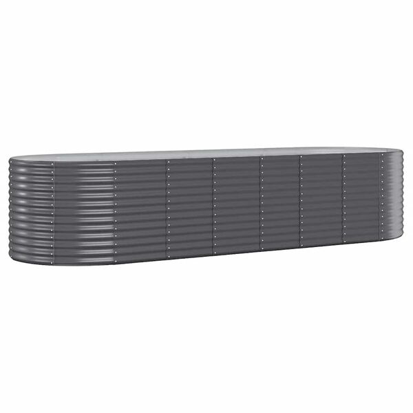 vidaXL Garden Raised Bed Anthracite Powder-coated steel Large Durable