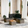 vidaXL Garden Sofa Set Gray, Dark Gray, Brown
