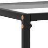 vidaXL Console Table Transparent, Black Toughened Glass, Powder-Coated Steel