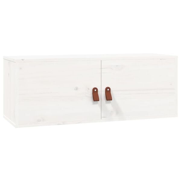 vidaXL Wall Cabinet White Solid pinewood 31.5 in x 11.8 in x 11.8 in
