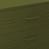 vidaXL Chest Of Drawer Olive Green Steel Medium Height-Adjustable