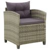 vidaXL Patio Chair with Cushions Poly Rattan Grey