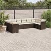 vidaXL Garden Sofa Set Brown, Cream White