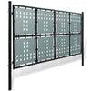 vidaXL Black Single Door Fence Gate 118.1x78.7"