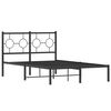 vidaXL Bed Frame Black Powder-Coated Steel Double Bed Bed Frame