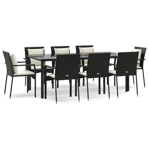 vidaXL Garden Dining Set Black