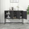 vidaXL Sideboard Charcoal Steel Medium Adjustable Feet Sideboard