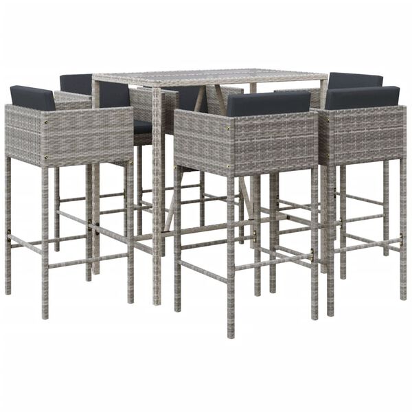 vidaXL Garden Bar Set Grey, Black, Dark grey