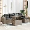 vidaXL Garden Sofa Set Grey, Beige Poly Rattan Large Modular