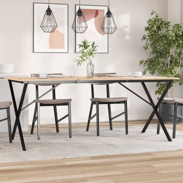 vidaXL Dining Table Leg Black Powder-coated steel 70.9 x 31.5 x 28.7 in