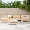 vidaXL Garden Sofa Set Natural Wood Solid Pine Wood Large Modular