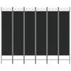 vidaXL 6-Panel Room Divider Black 94.5"x78.7" Fabric