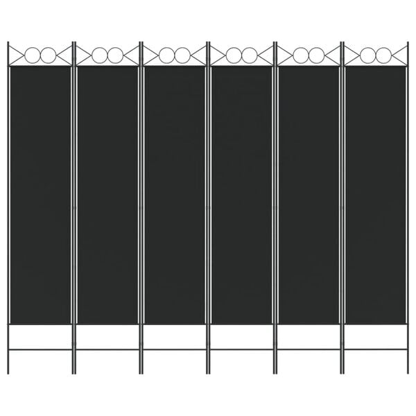 vidaXL 6-Panel Room Divider Black 94.5"x78.7" Fabric