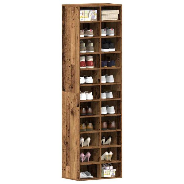 vidaXL Shoe Cabinet Old wood Engineered wood Tall Shoe Cabinet
