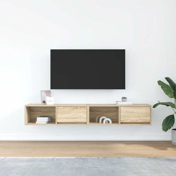 vidaXL TV Cabinet Set of 2 Sonoma oak Engineered wood TV Cabinet