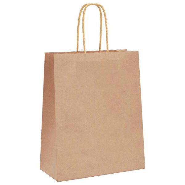 vidaXL Paper Bags 50 pcs with Handles Brown 18x8x22 cm