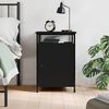 vidaXL Bedside Cabinet Black Engineered wood, Iron Adjustable Feet