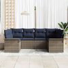 vidaXL Garden Sofa Set with Cushion 6 pcs Grey Poly Rattan