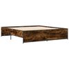 vidaXL Bed Frame Smoked Oak Engineered wood, steel Double Tough
