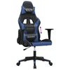 vidaXL Gaming Chair Black and Blue Faux Leather, Metal, Plywood, Foam