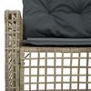 vidaXL Garden Sofa Light Grey PE rattan, Powder-coated steel, Polyester