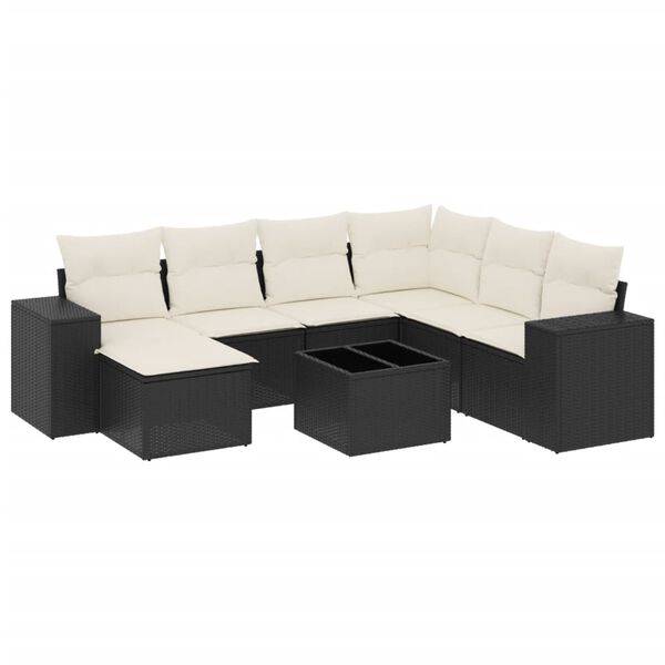 vidaXL Garden Sofa Set Black