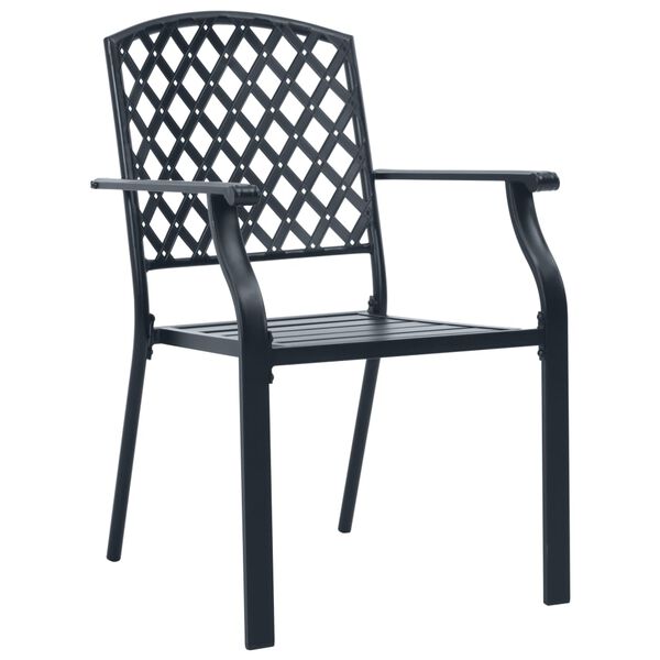 vidaXL Garden Chair Set Anthracite Powder-coated steel Stackable