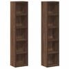 vidaXL CD Cabinet Set of 2 Brown Oak Engineered Wood 8.3 x 6.3 x 36.8 in