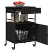 vidaXL Kitchen Trolley Black 22"x16.9"x35.2" Engineered Wood
