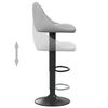 vidaXL Bar Stool Set of 2 Light Grey Velvet, Steel Adjustable size
