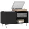 vidaXL Record Cabinet Black Engineered wood, iron Medium Record Cabinet