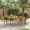 vidaXL Garden Dining Set 7 pcs Black and Wood poly rattan