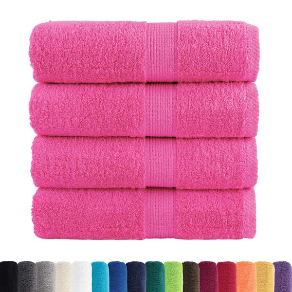 vidaXL Soap Towel Set of 4 Pink 100% cotton 12 x 12 in Soap Towel