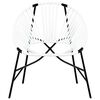 vidaXL Garden Egg Chair Black and White PE rattan, powder-coated steel