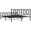 vidaXL Bed Frame Black Powder-Coated Steel King Size Bed Frame
